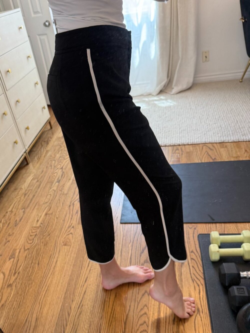 White House Black Market Black & White Piped Taper Ankle Pants — Size 10R